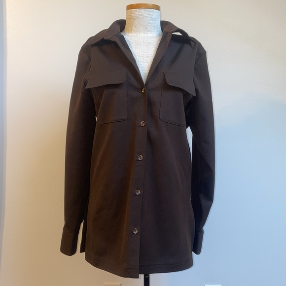 Norton mcnaughton button up brown top size medium stretch - Picture 5 of 5
